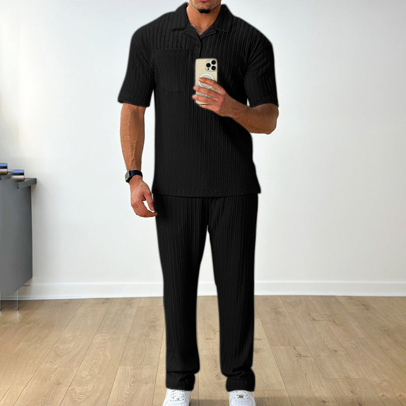 men's polo shirt and trousers set, view 6 - MRSLM