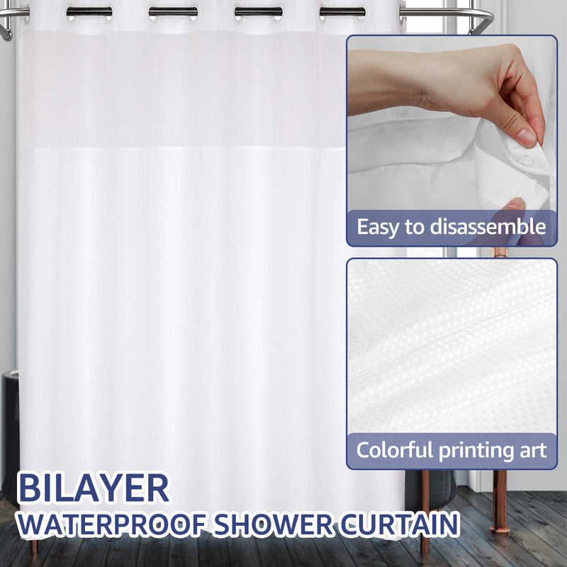 Waterproof double layer shower curtain, view 9 - MRSLM