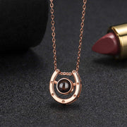 s925 silver horseshoe necklace, view 2 - MRSLM
