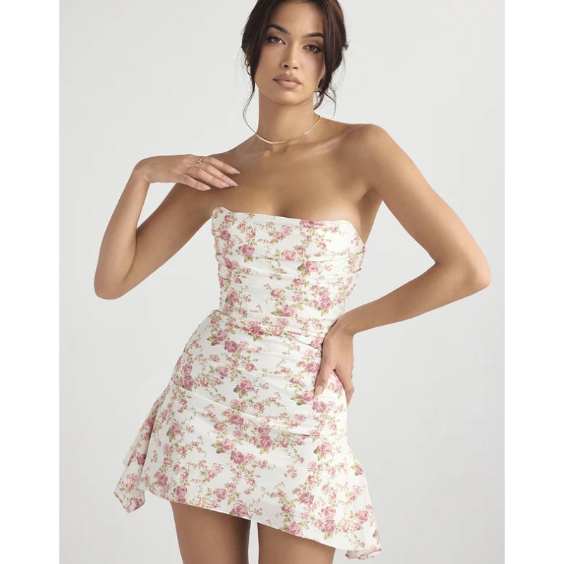 women's backless strapless dress, view 4 - MRSLM