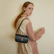 Women's small square leather crossbody bag, view 7 - MRSLM