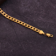 Men's gold plated chain necklace, view 4 - MRSLM