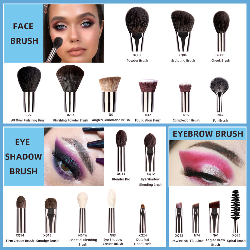 8-piece natural hair makeup brush set, view 8 - MRSLM