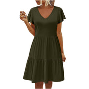 women's pleated layered dress, view 5 - MRSLM