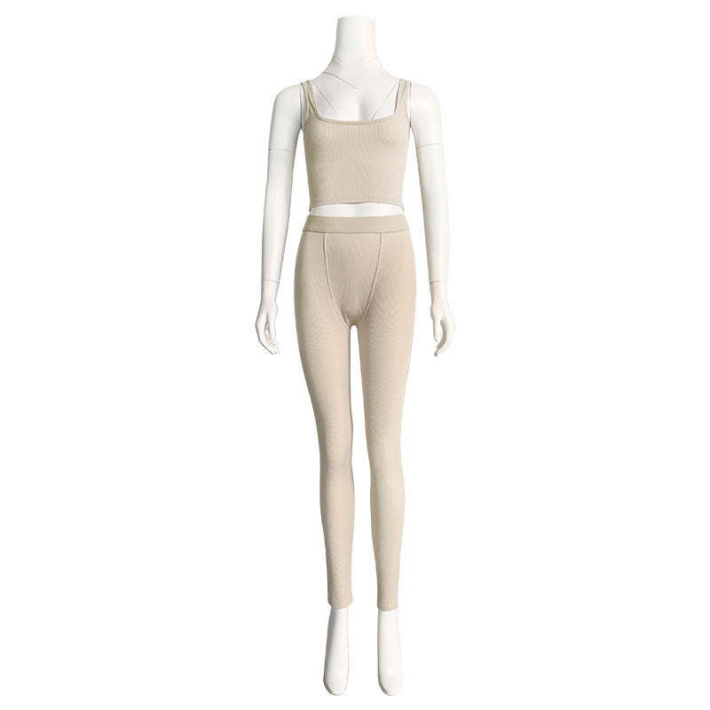 women's vest and cropped pants sports yoga suit, view 6 - MRSLM