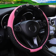 luxury diamond crown steering wheel cover, view 3 - MRSLM