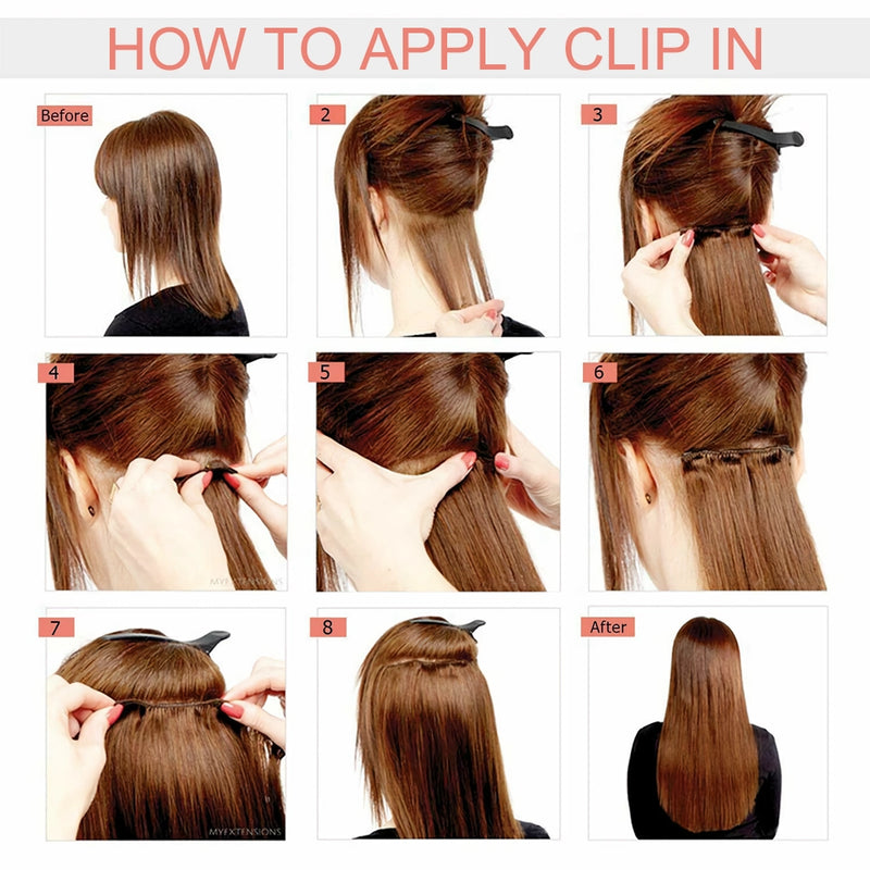 long wavy ombre clip-in hair extensions, view 14 - MRSLM