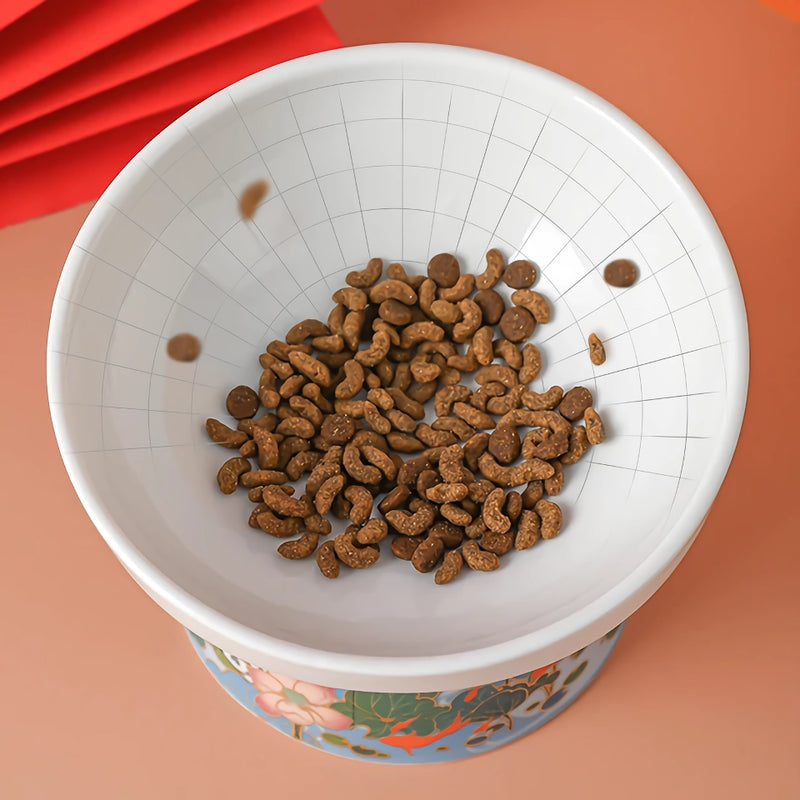 elevated ceramic cat bowl, view 9 - MRSLM