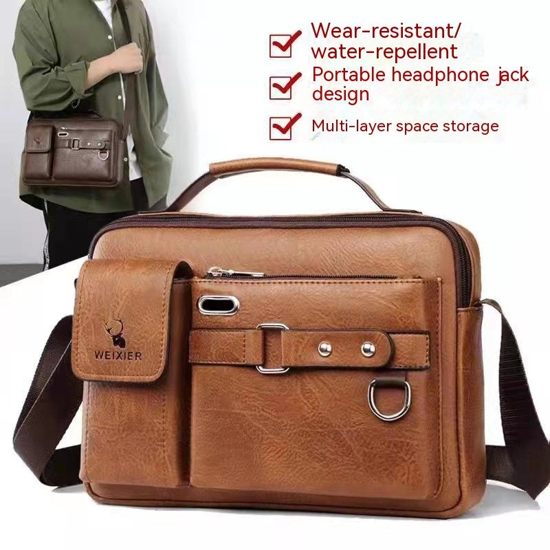 men's PU leather shoulder bag, view 2 - MRSLM