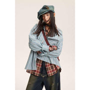 striped long sleeve blouse, view 6 - MRSLM