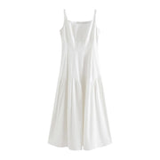 white suspender long dress, view 7 - MRSLM
