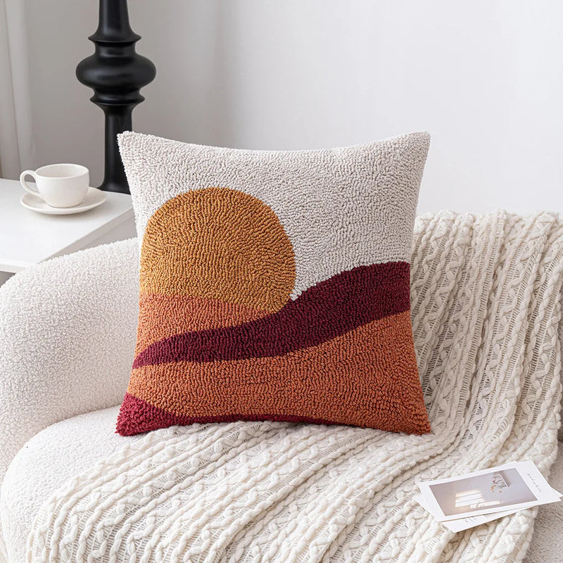 modern geometric tufted embroidered cushion cover - MRSLM