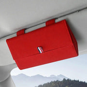 pu leather car visor sunglasses holder, view 3 - MRSLM