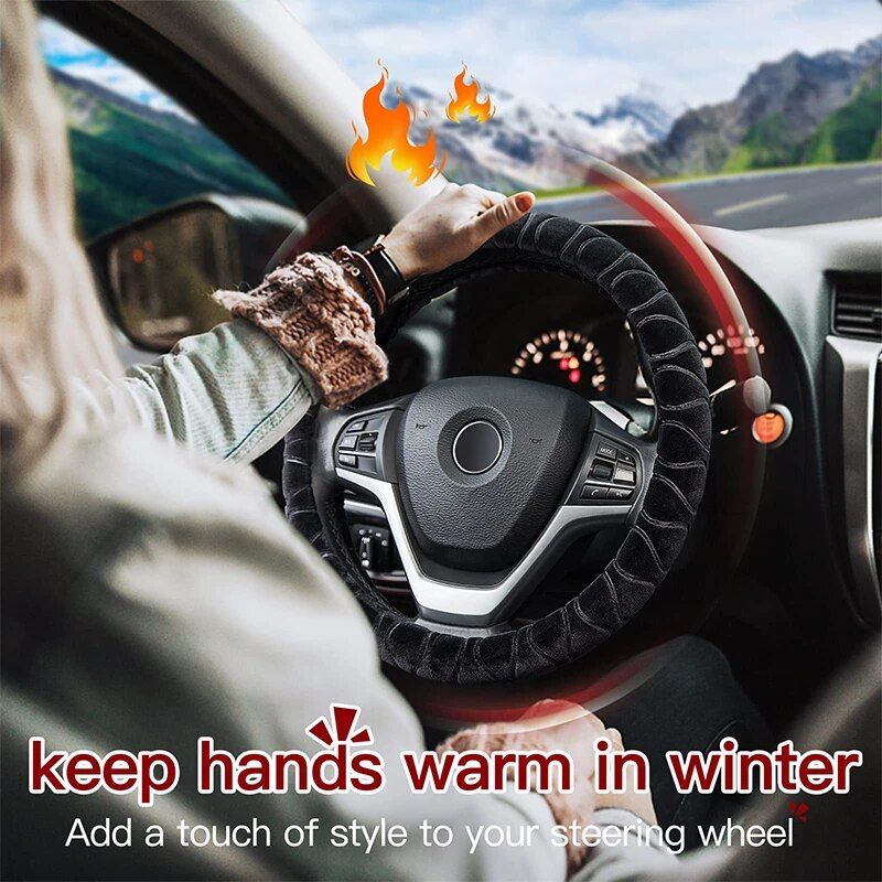 Soft Winter Warm Plush Car Steering Wheel Cover