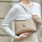 genuine leather women's crossbody messenger bag, view 4 - MRSLM