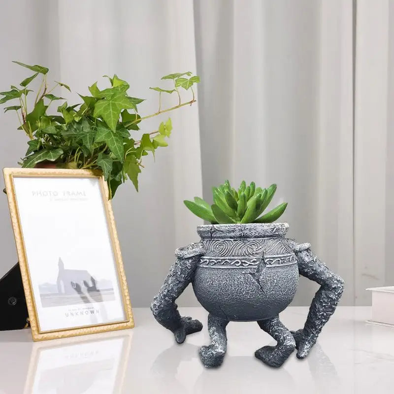 large resin jar planter, view 4 - MRSLM