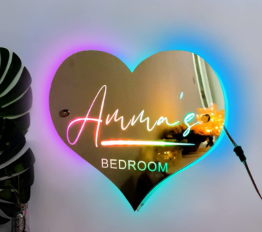 personalized name mirror light, view 10 - MRSLM
