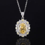 silver flower gemstone necklace, view 6 - MRSLM