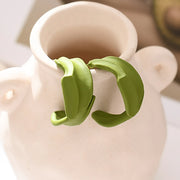 Green leaf geometric drop earrings - MRSLM
