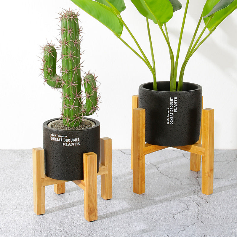 adjustable bamboo plant stand, view 9 - MRSLM