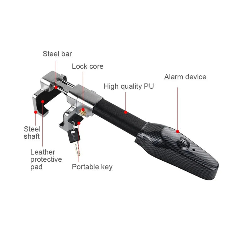 anti-theft steering wheel lock with alarm, view 5 - MRSLM