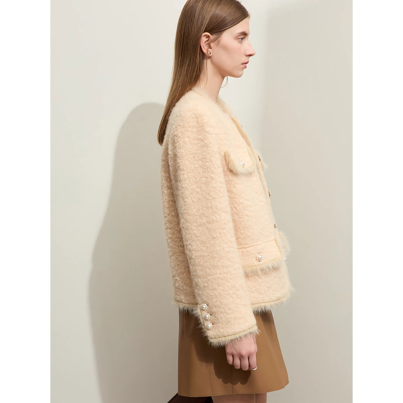 camel wool blend coat, view 4 - MRSLM