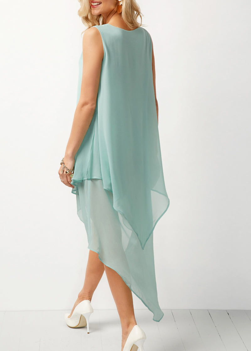 sleeveless chiffon dress, view 3 - MRSLM