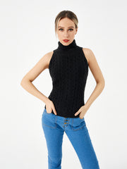women's stretch turtleneck sweater, view 4 - MRSLM