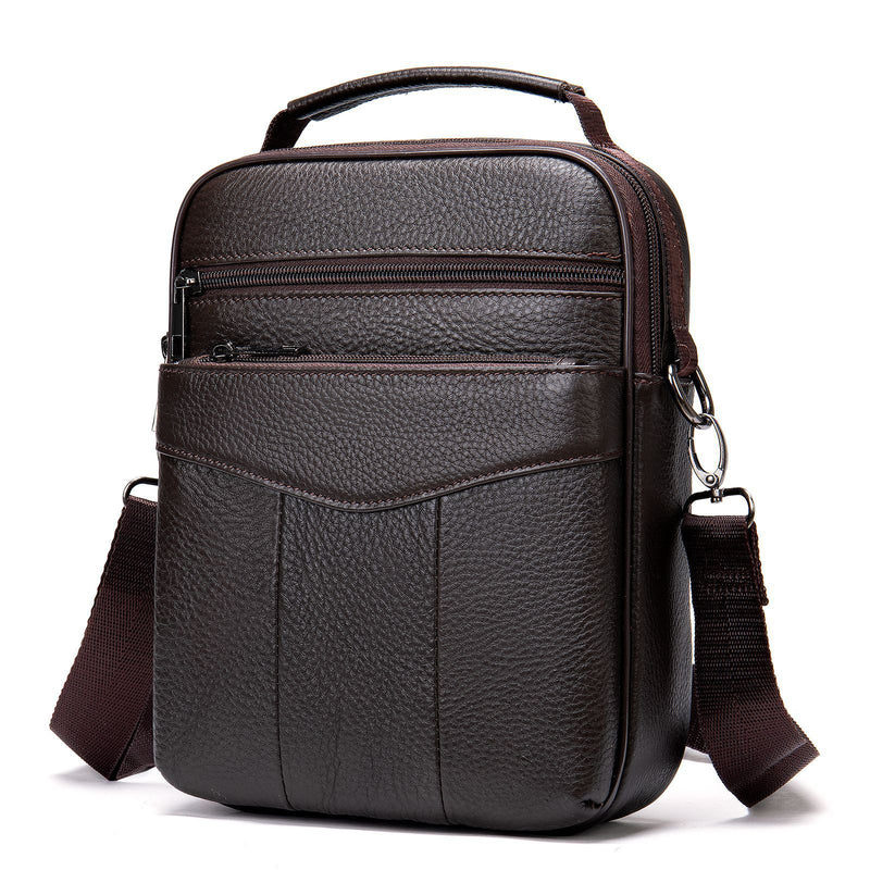 men's leather messenger bag, view 8 - MRSLM