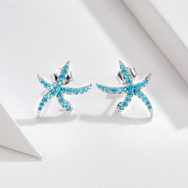 s925 silver pentagram star earrings, view 5 - MRSLM