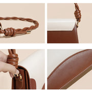 Genuine leather twisted rope handbag, view 7 - MRSLM