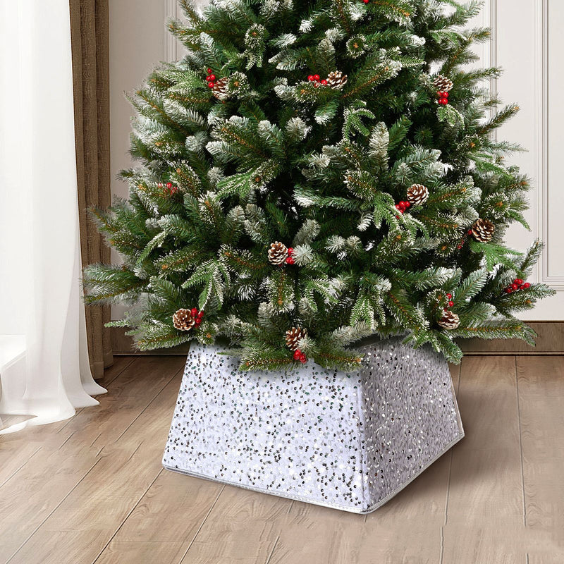 sequin Christmas tree skirt, view 9 - MRSLM