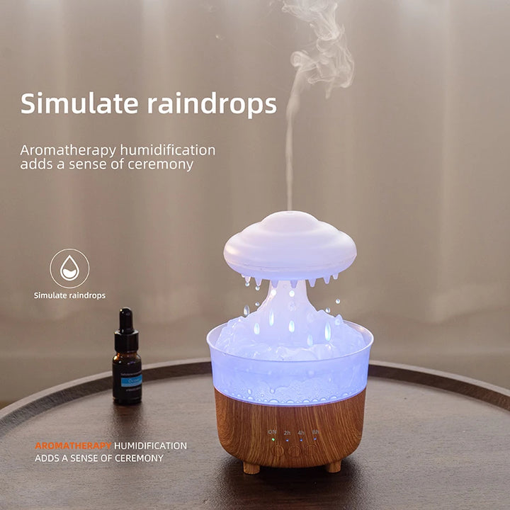 2023 Rain Cloud Night Light Humidifier With Raining Water Drop Sound And 7 Color Led Light Essential Oil Diffuser Aromatherapy