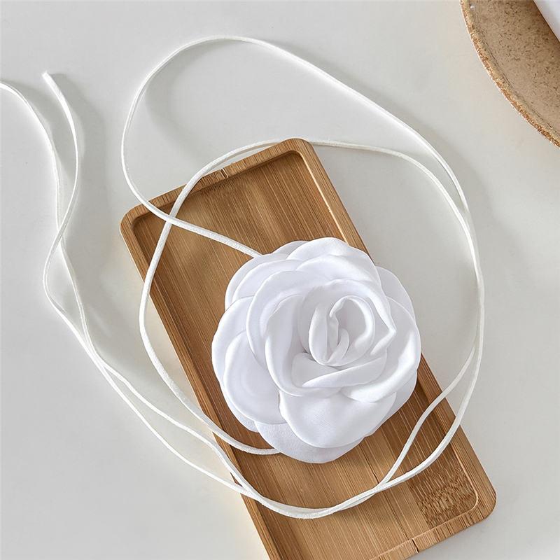 rose flower choker necklace, view 3 - MRSLM