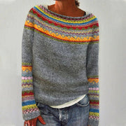 multicolor loose pullover sweater for women, view 22 - MRSLM