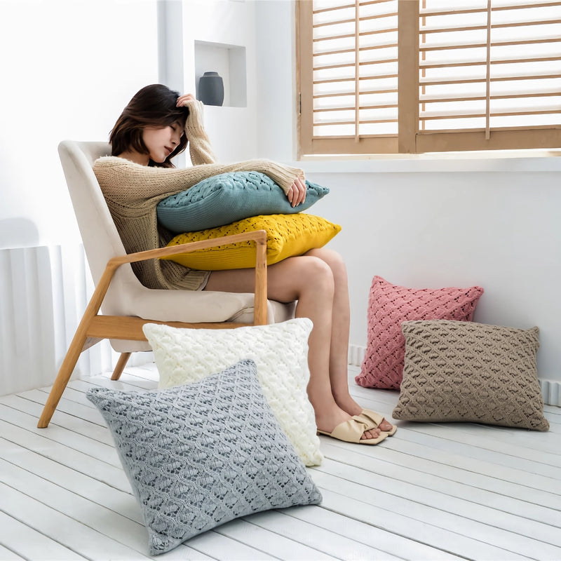 diamond knit cushion cover, view 8 - MRSLM