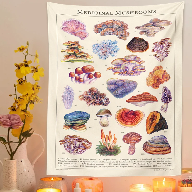 mushroom botanical tapestry wall hanging - MRSLM