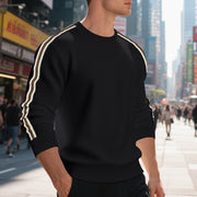 men's striped round neck sweater, view 10 - MRSLM