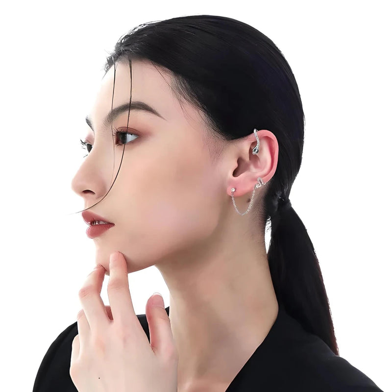 zircon snake ear cuff, view 3 - MRSLM