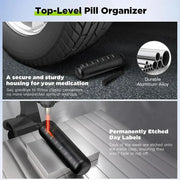 portable metal pill organizer, view 5 - MRSLM