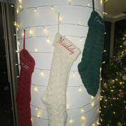 Cable knit Christmas stocking, view 2 - MRSLM