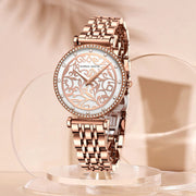 women's 3D dial stainless steel quartz watch, view 3 - MRSLM