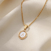 golden drip oil letter pendant necklace, view 29 - MRSLM