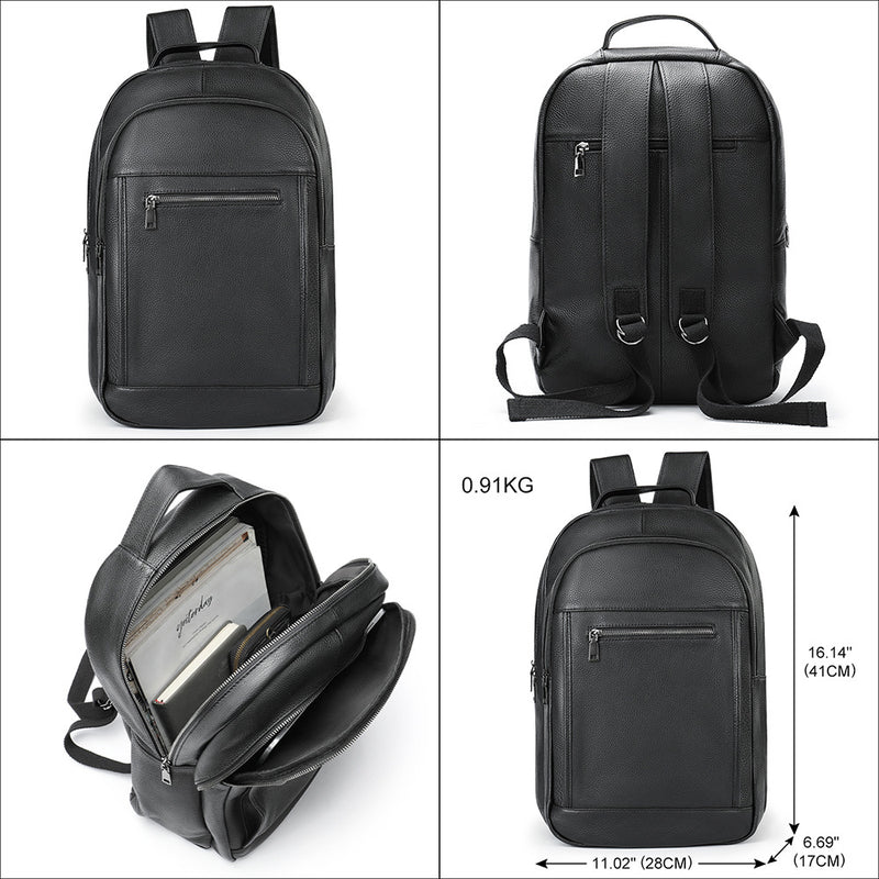 cowhide leather backpack, view 3 - MRSLM
