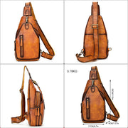 retro cattlehide leather bag, view 4 - MRSLM