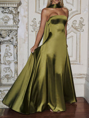 strapless satin maxi dress - MRSLM