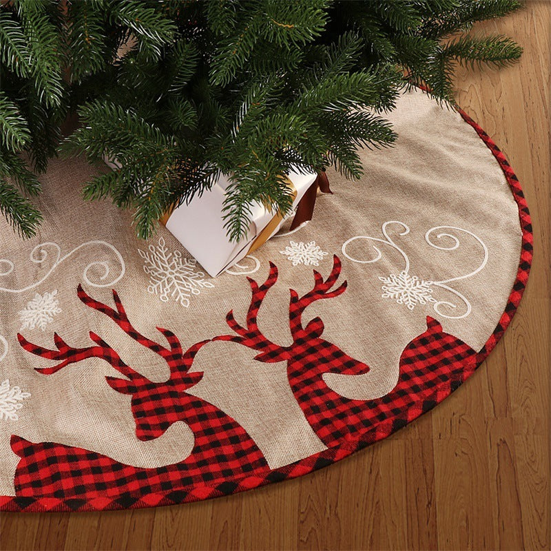 plaid linen tree skirt - MRSLM