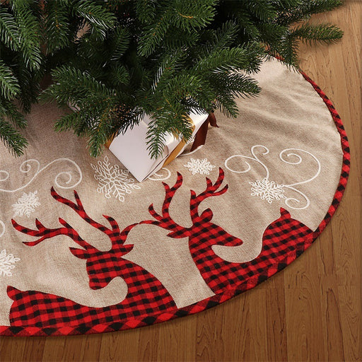 plaid linen tree skirt - MRSLM