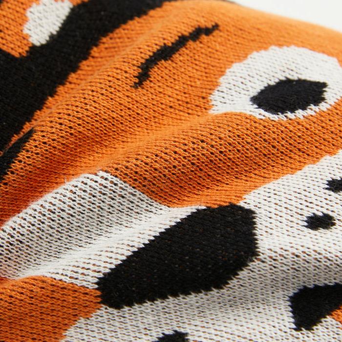 knitted tiger cushion, view 5 - MRSLM