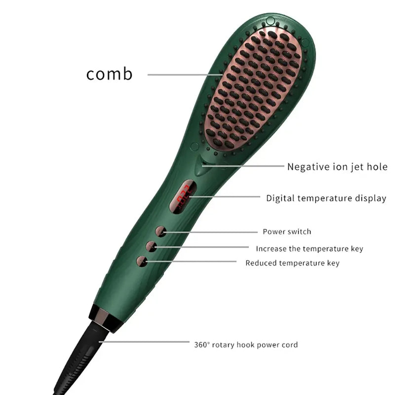electric hair straightener and curler brush, view 5 - MRSLM